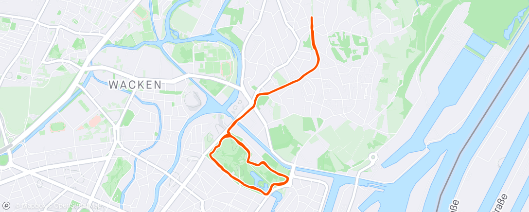 Mapa de la actividad, Course à pied dans l'après-midi