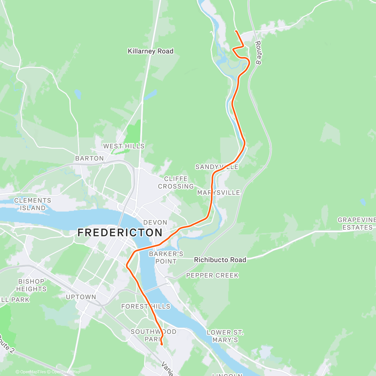 Map of the activity, Commute