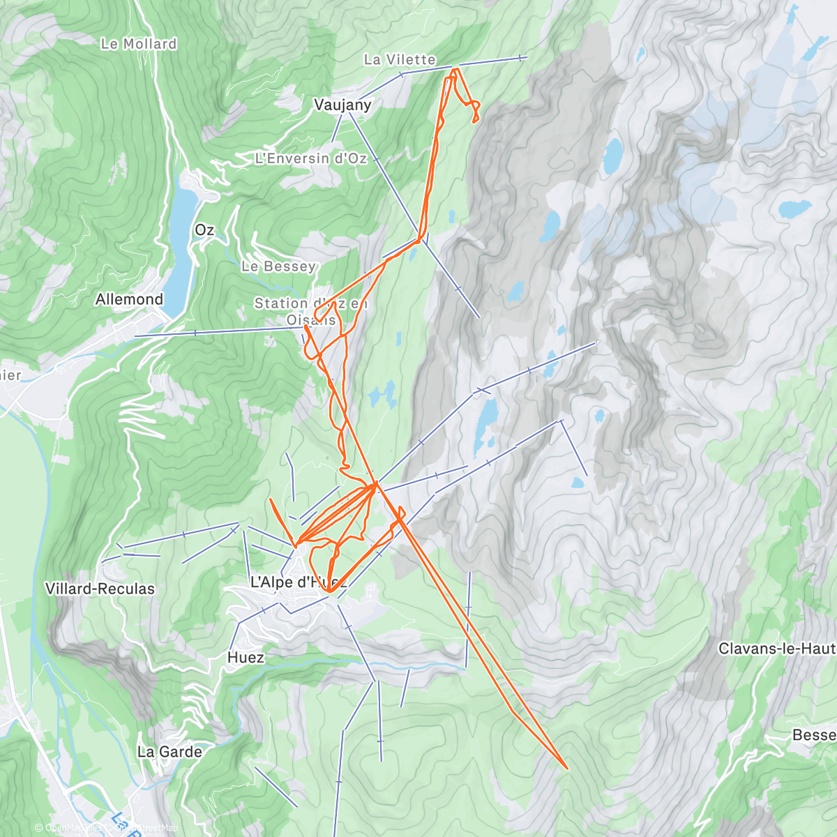 Map of the activity, Ski alpin le matin