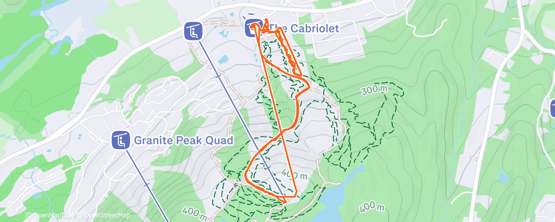 Map of the activity, Evening Snowboard