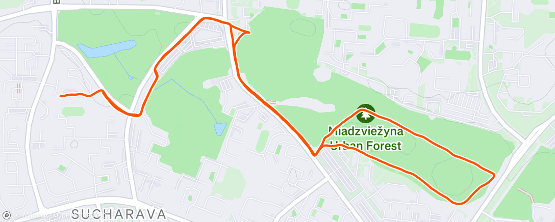 Map of the activity, Evening Run