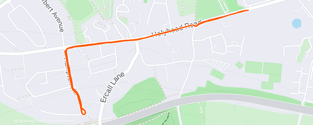 Map of the activity, Evening Run. This Local Legend does 5 x hill repeats