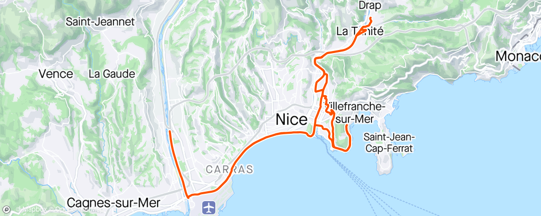 Map of the activity, Petite sortie solo Villefranche et piste cyclable.