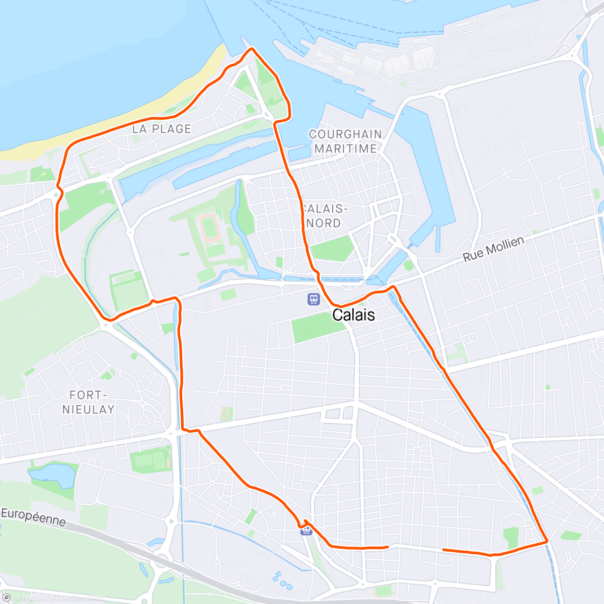Mapa de la actividad (Footing avec un rythme plus soutenue sur quasiment 2km accompagné de mon champion)