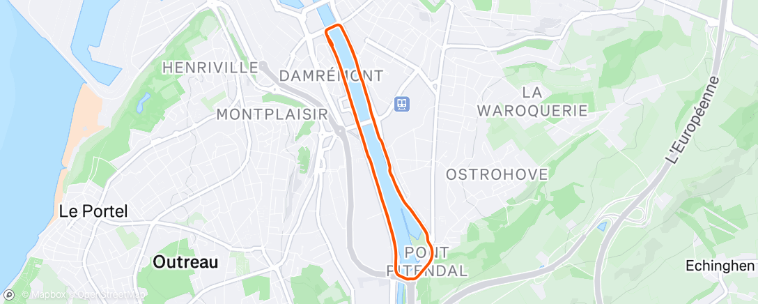 Mapa de la actividad (Course à pied le midi)