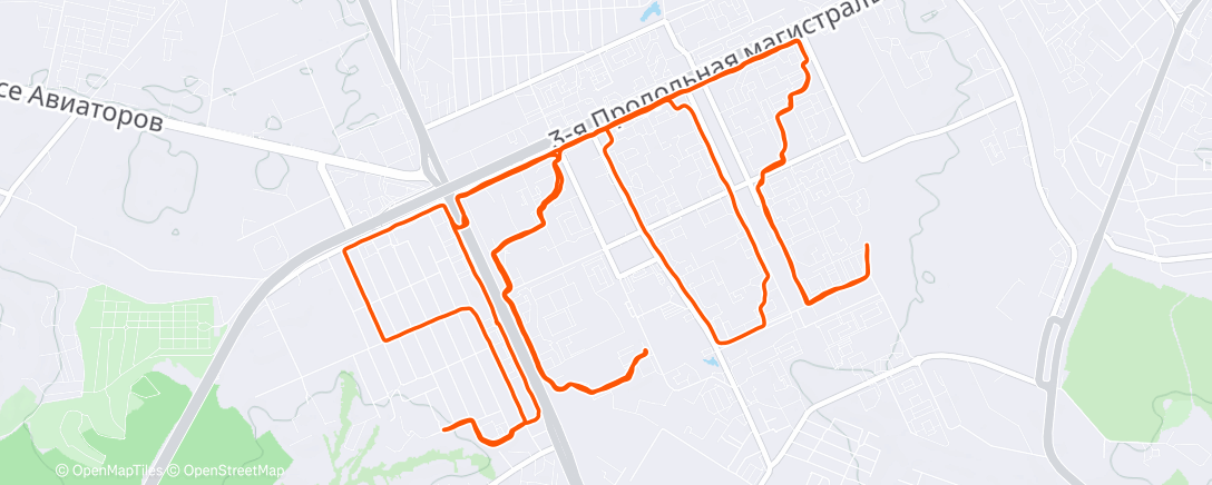 Map of the activity, Утренний забег