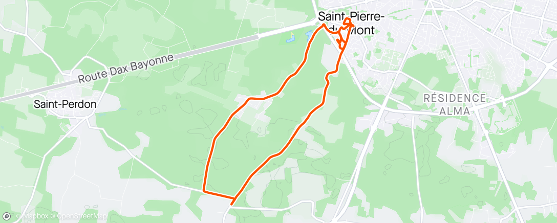 Map of the activity, Séance Tri M 🏃‍♂️ - Ech 15' ▶️ 6×5' @ASDO R 1' ▶️ RAC 10'