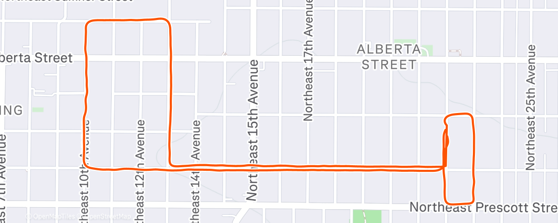 Map of the activity, Afternoon Run
