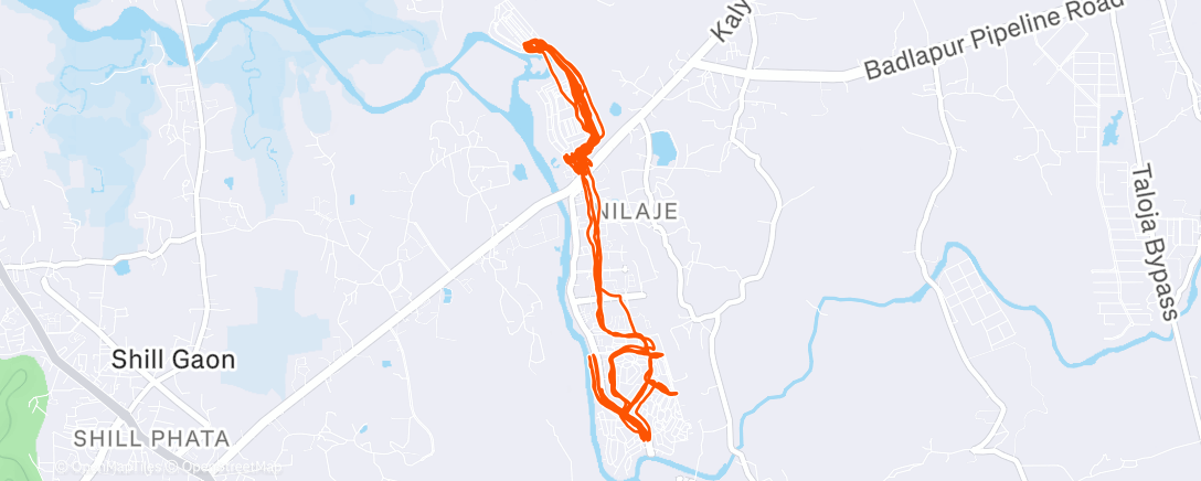 Map of the activity, Wife Birthday Run