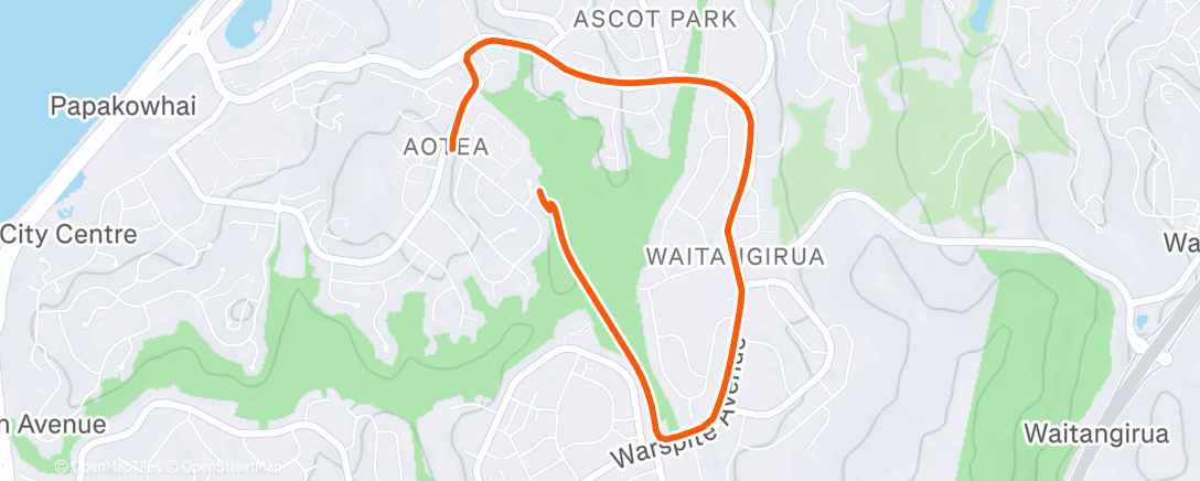 Map of the activity, Evening Ride