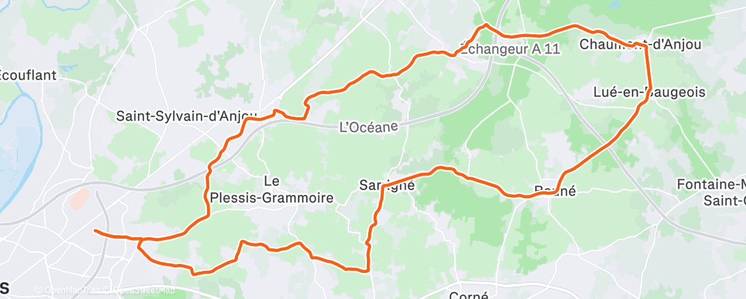 Map of the activity, Sortie vélo dans l'après-midi