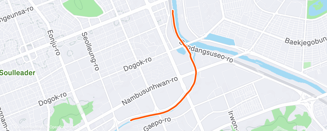 Map of the activity, Lunch Run