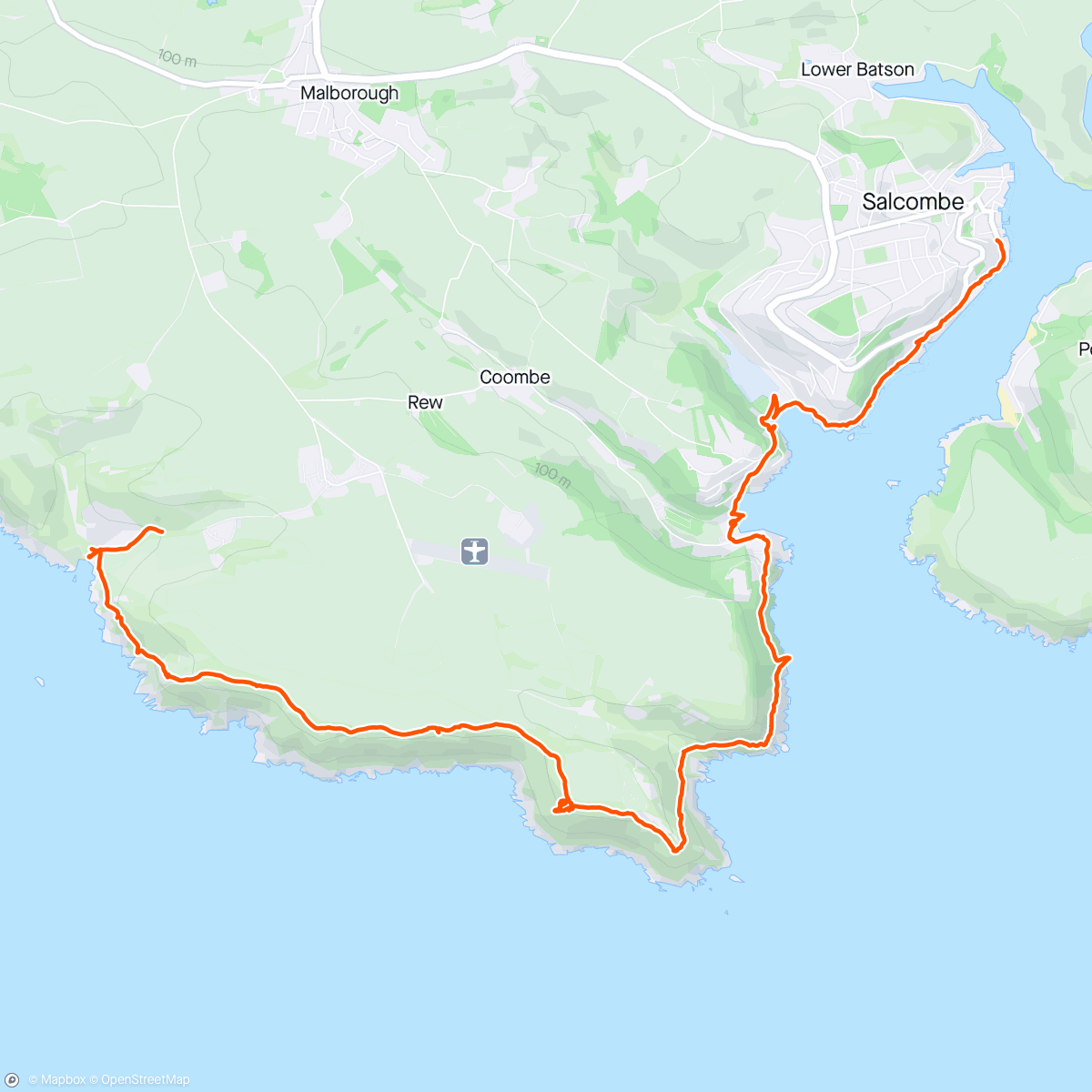 Mappa dell'attività Salcombe to Soar Mill Cove