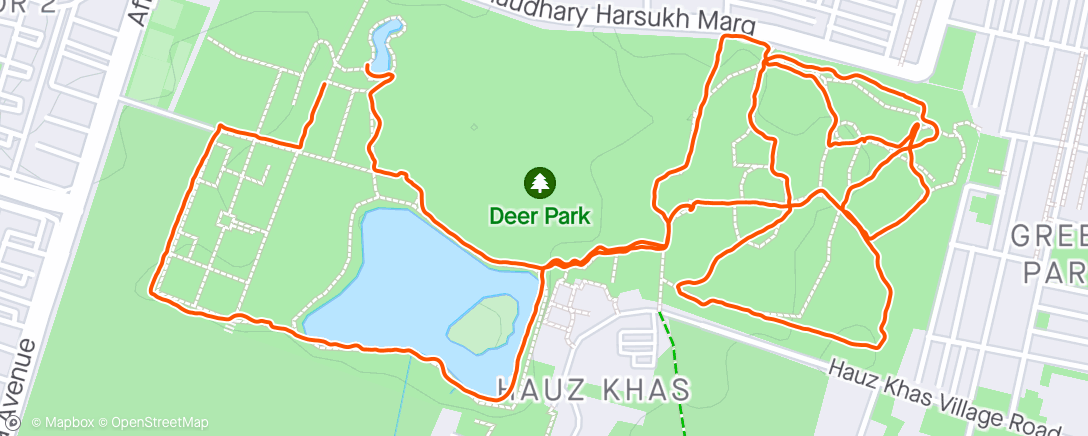 Map of the activity, Deer 🦌 Park walk