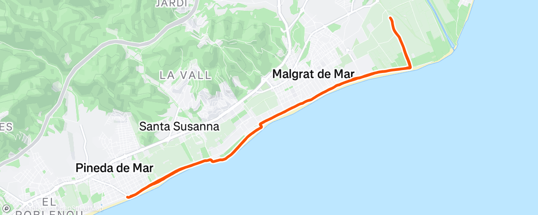 Mapa de la actividad (Carrera de mañana)