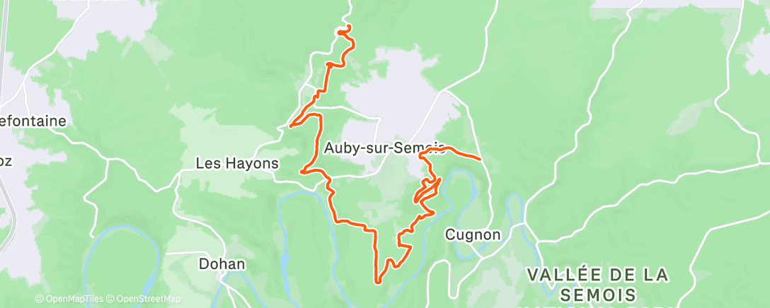 Map of the activity, Hard'N rail Run - Trace reconnaissance