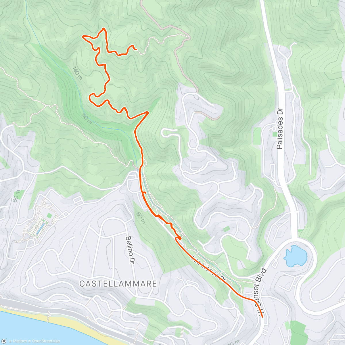 Mapa da atividade, Los Liones Hike