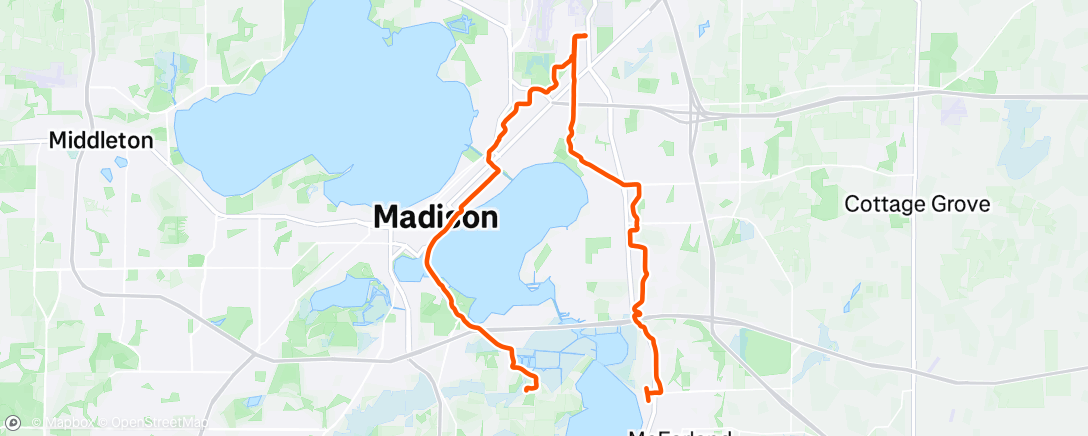 Map of the activity, Lunch Ride