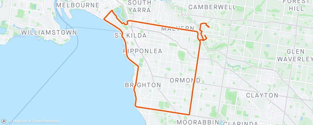 Map of the activity, ARC Albert Park South road Loop