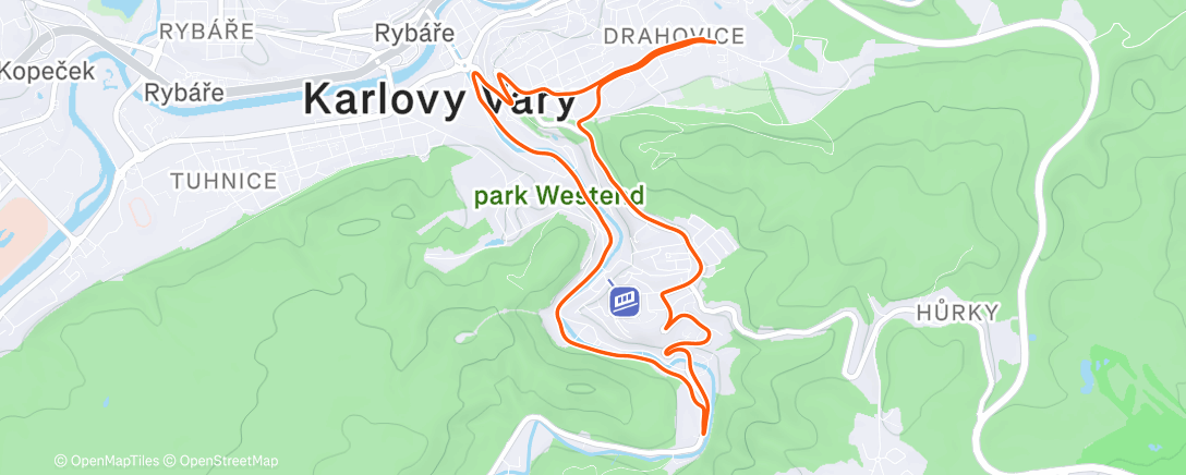 Map of the activity, 9 km @ 6:11/km, 100 up