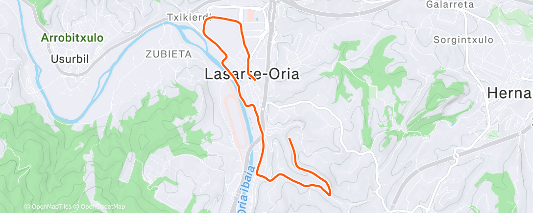 Map of the activity, Afternoon Run