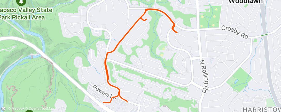 Map of the activity, Walk while car being serviced