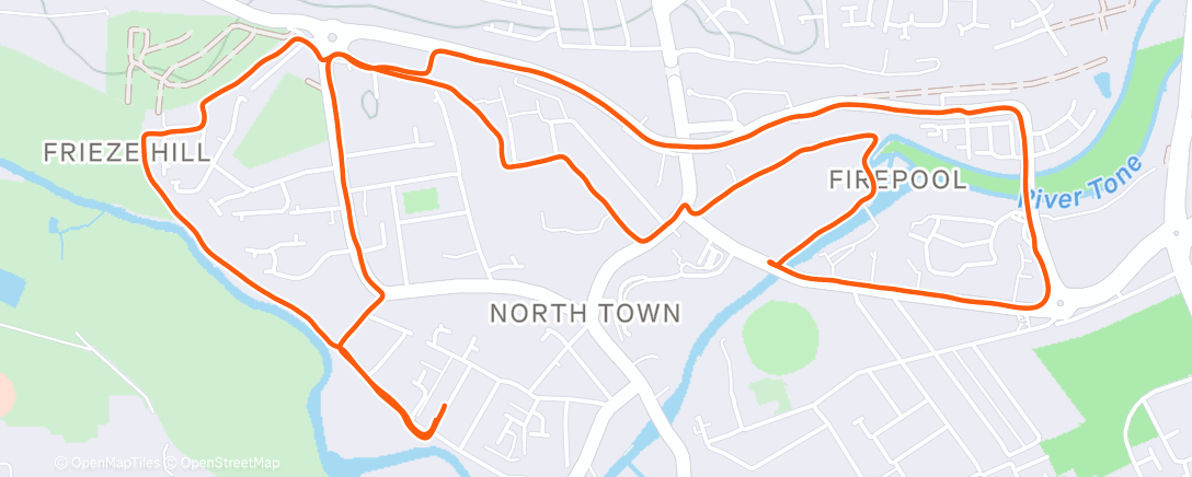 Map of the activity, Afternoon Run