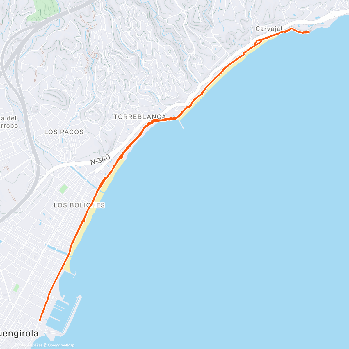 Map of the activity, Otra vez playa