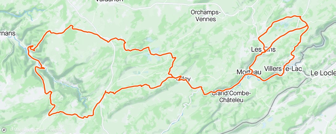 Map of the activity, Sortie vélo le matin