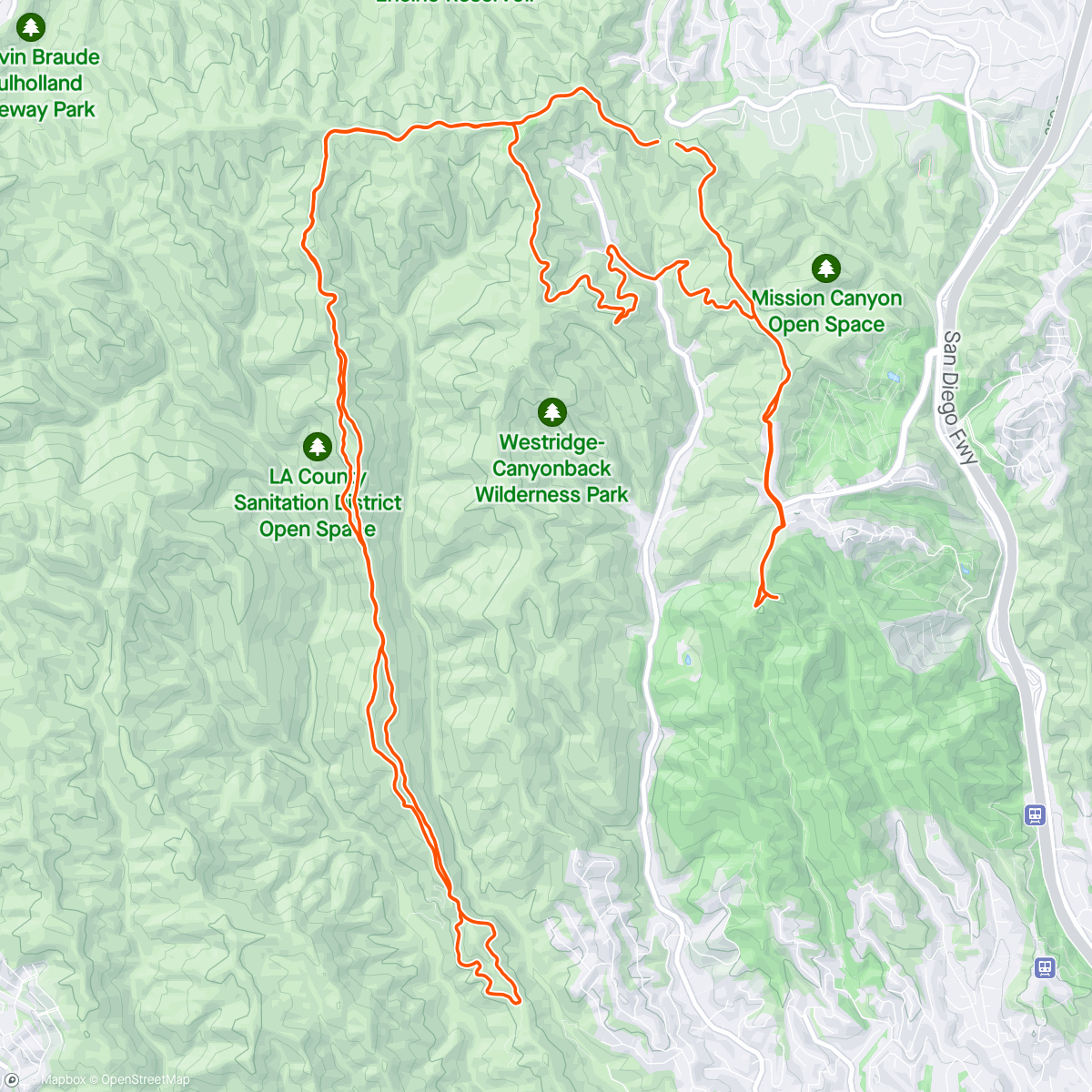 Map of the activity, Santa Monica Mountains for the first time