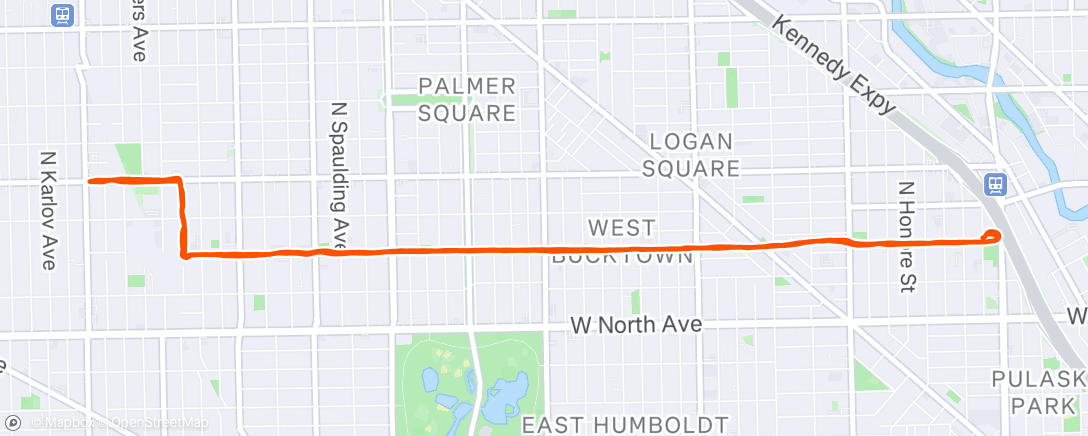 Map of the activity, Afternoon Run
