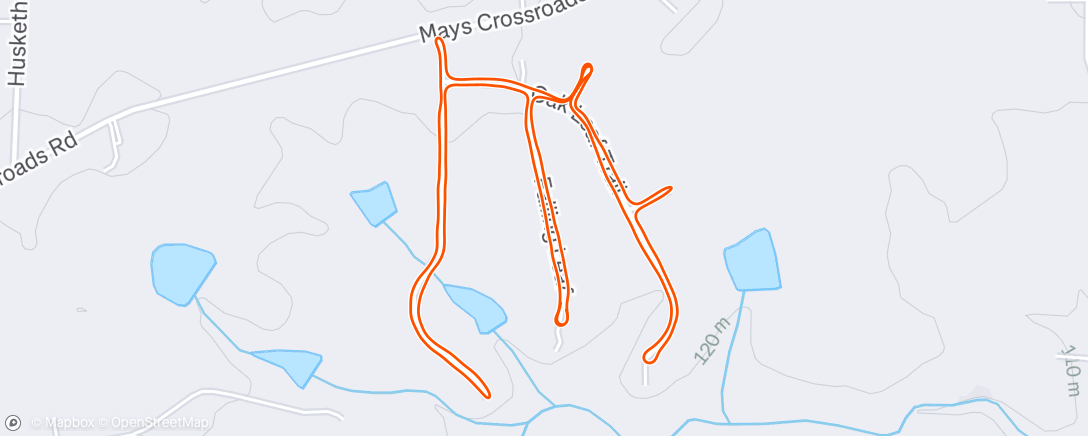 Map of the activity, Afternoon Run