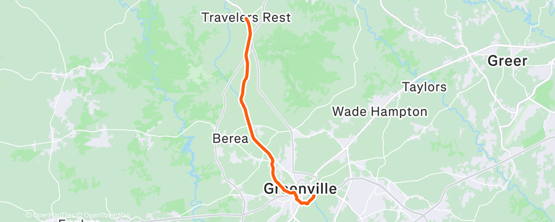 Map of the activity, Afternoon Ride