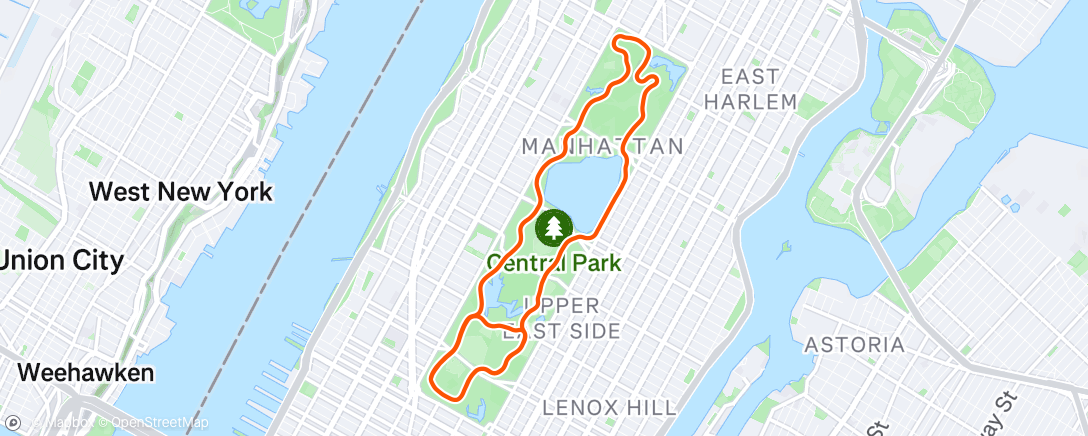 Map of the activity, Kenny is running 7 marathons everyday for the next 7 days!