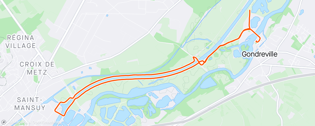 Mapa de la actividad, Course à pied le matin 10 km Gondreville