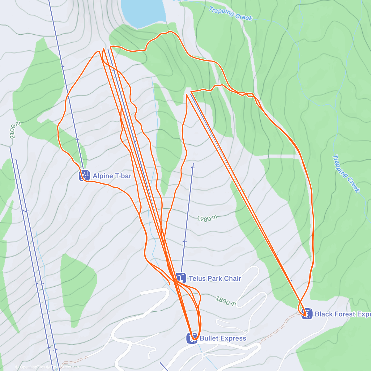 Map of the activity, Morning Alpine Ski