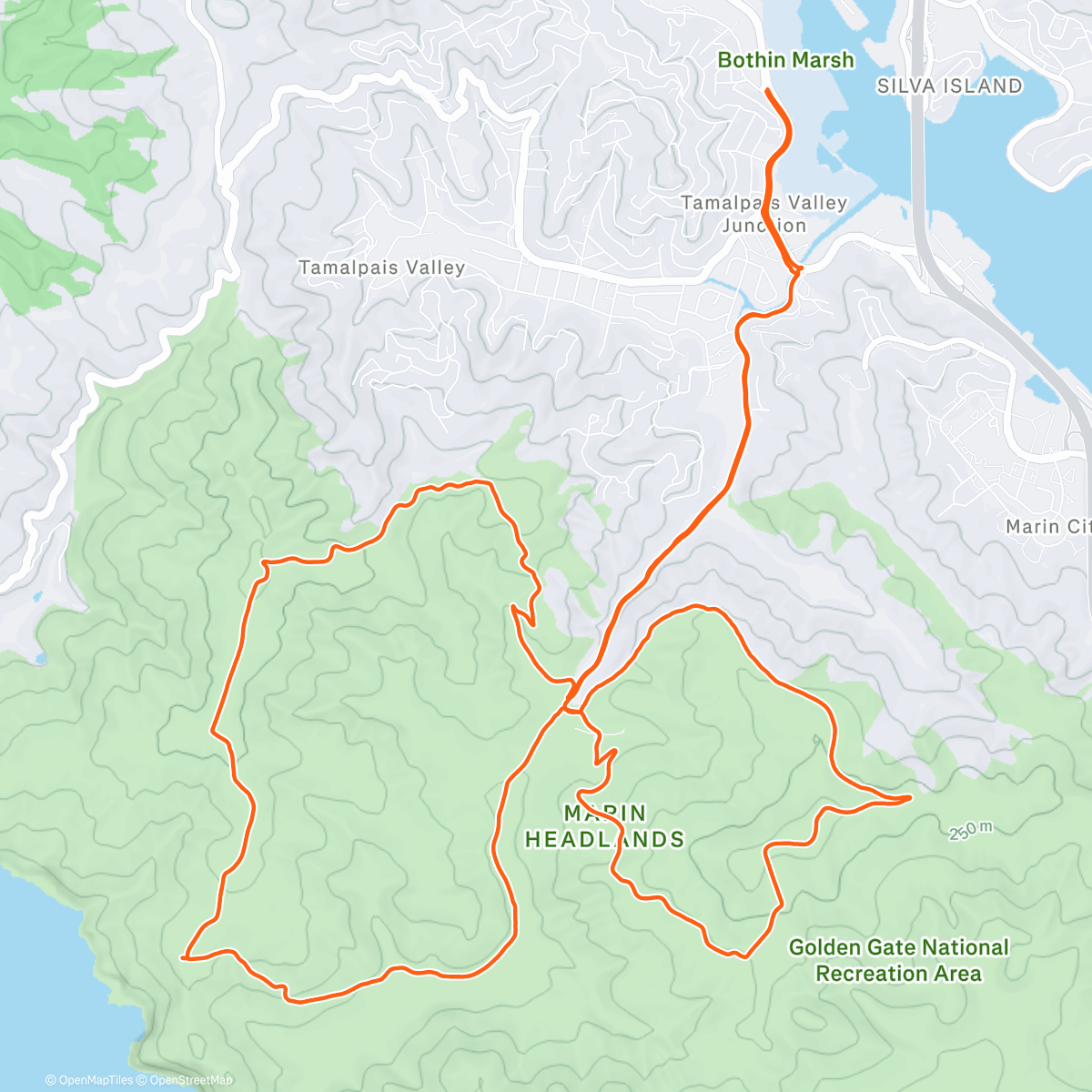 Map of the activity, Afternoon Ride