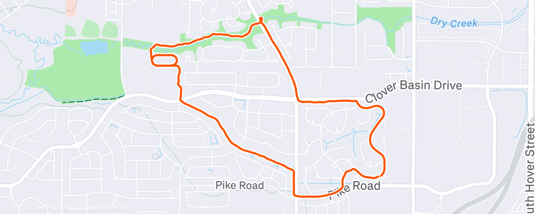 Mappa dell'attività Afternoon Run