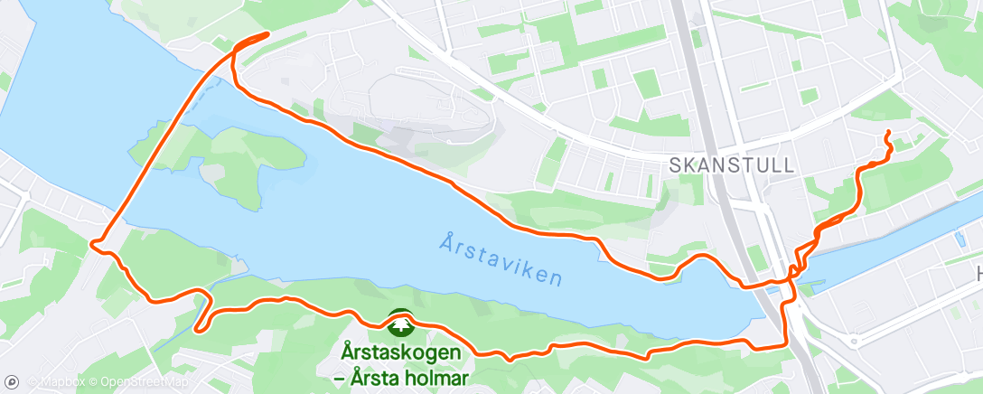 Mapa da atividade, Årstaviken runt