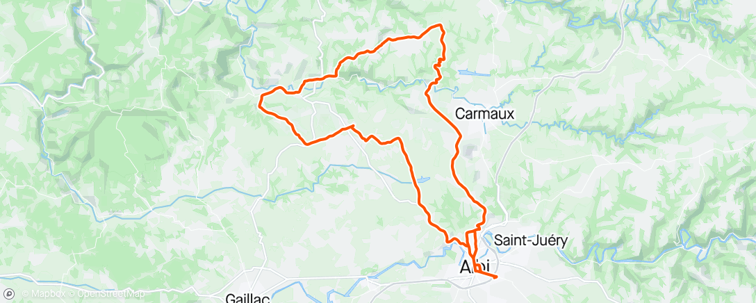 Map of the activity, Afternoon Ride