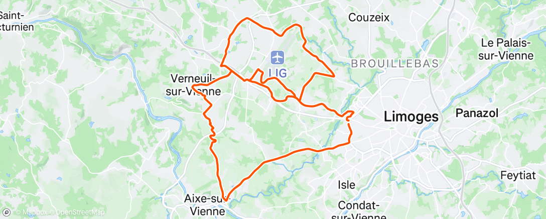 Map of the activity, Sortie vélo le matin