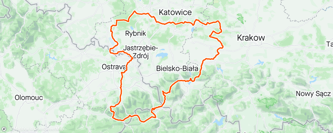 Map of the activity, Tour de Silesia na damce