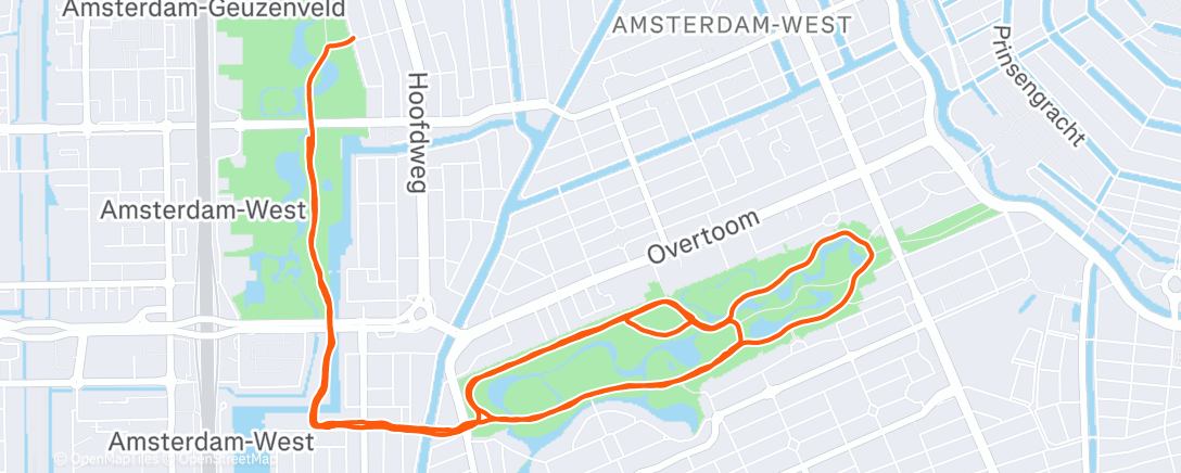 Map of the activity, Evening Run