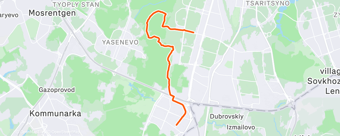 Map of the activity, Night Run