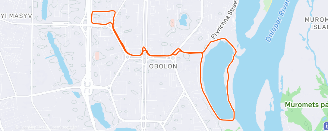 Map of the activity, Утренний забег