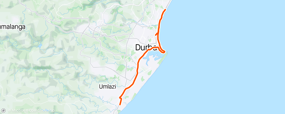 Mappa dell'attività #17 Durban International Marathon