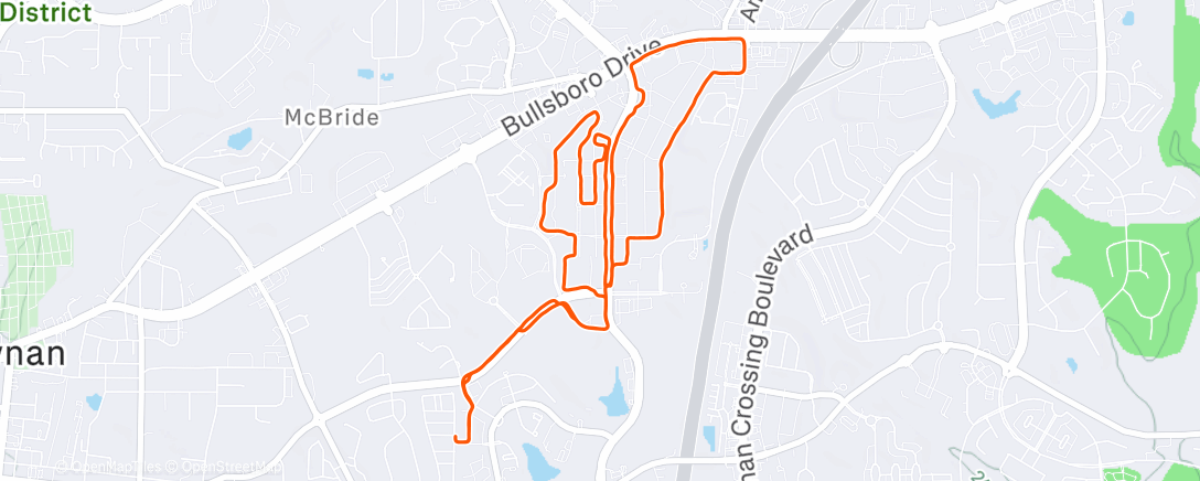 Map of the activity, Morning Run