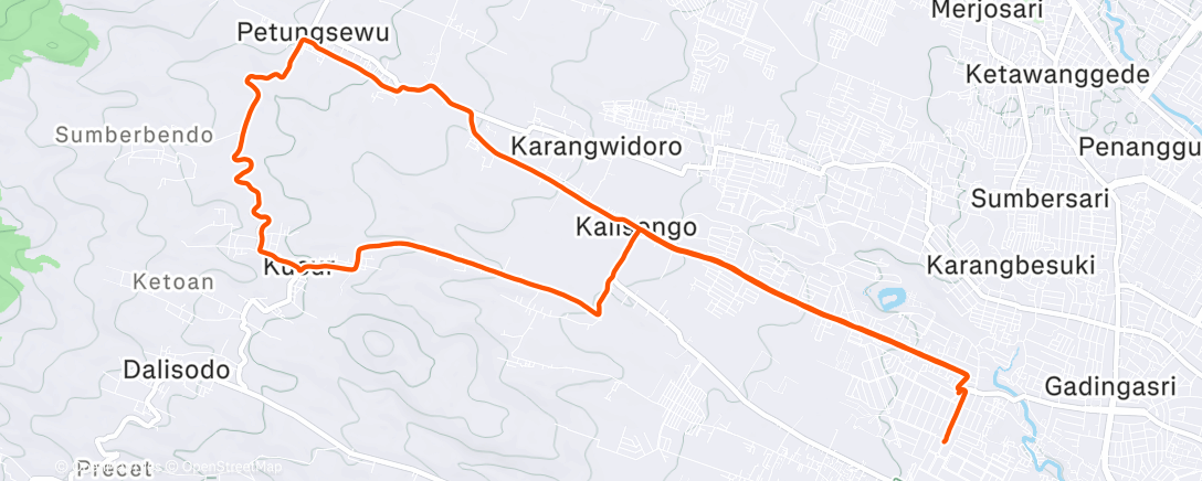 Map of the activity, Morning Run