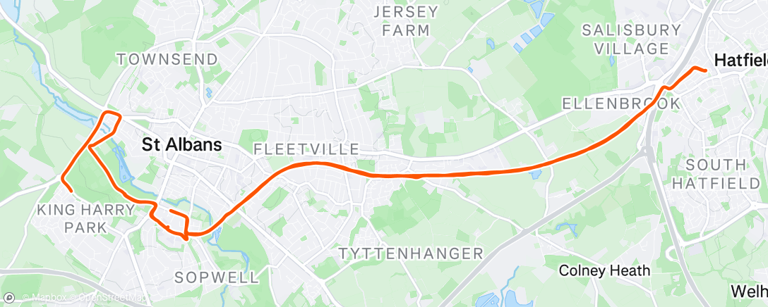 Map of the activity, Afternoon Run