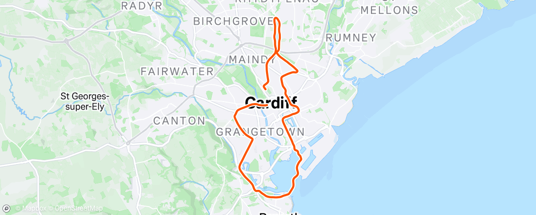 Map of the activity, Cardiff half